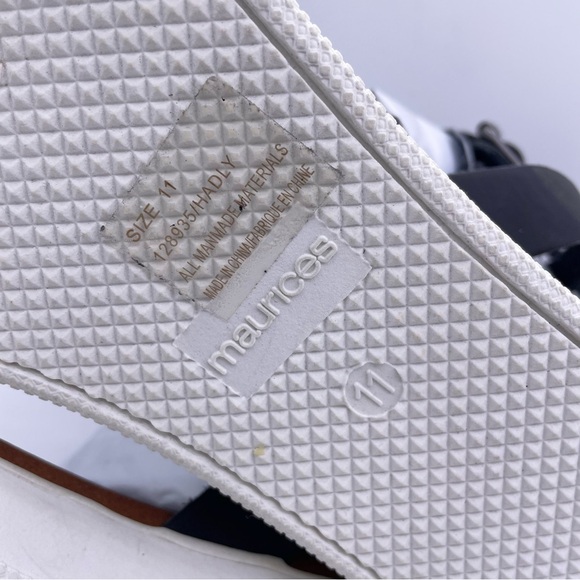 MAURICES black leather ankle strap platform sandals women Size 11 - Picture 6 of 12